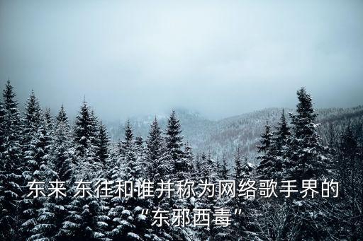  東來 東往和誰并稱為網絡歌手界的“東邪西毒”