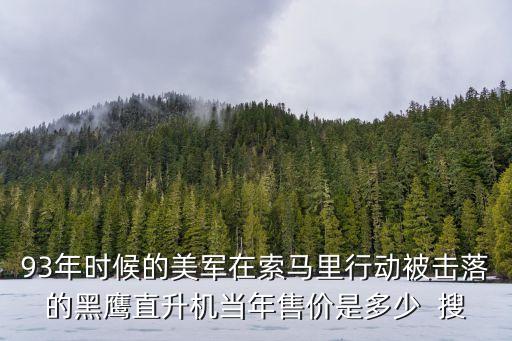 黑鷹事件，在索馬里美國的實力有幾何