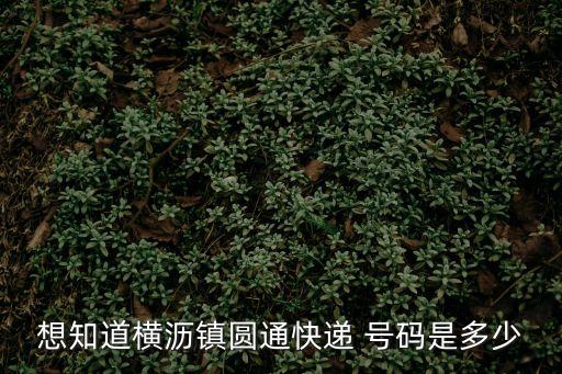 想知道橫瀝鎮圓通快遞 號碼是多少