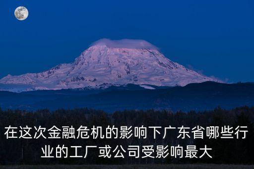 在這次金融危機的影響下廣東省哪些行業的工廠或公司受影響最大