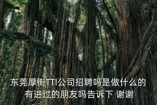 東莞厚街tti招聘電話，東莞tti創科集團暑期招工嗎