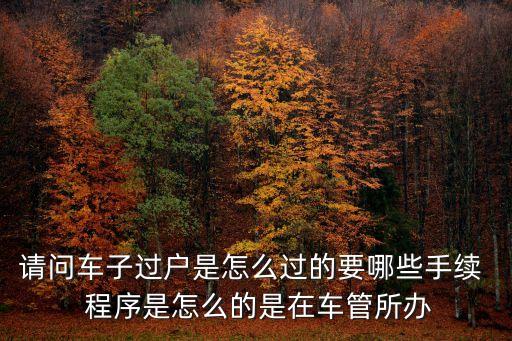 請問車子過戶是怎么過的要哪些手續  程序是怎么的是在車管所辦
