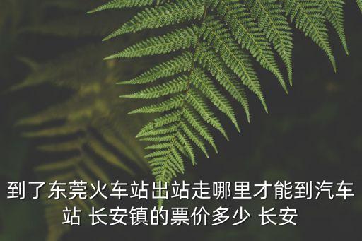 到了東莞火車站出站走哪里才能到汽車站 長安鎮(zhèn)的票價多少 長安