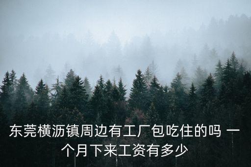 東莞橫瀝鎮周邊有工廠包吃住的嗎 一個月下來工資有多少