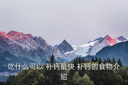 吃什么可以 補鈣最快 補鈣的食物介紹
