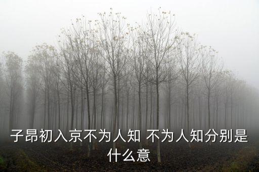 子昂初入京不為人知 不為人知分別是什么意