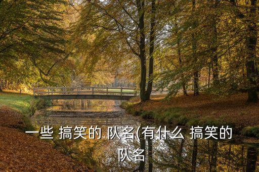 一些 搞笑的 隊(duì)名(有什么 搞笑的 隊(duì)名