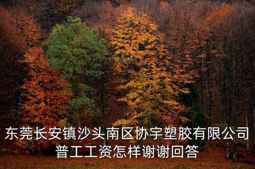 東莞萊仕皮縣廠，東莞長安鎮沙頭南區協宇塑膠有限公司普工工資怎樣謝謝回答