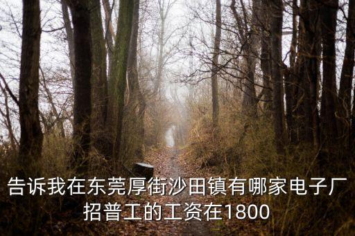 告訴我在東莞厚街沙田鎮有哪家電子廠招普工的工資在1800