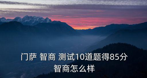  門薩 智商 測試10道題得85分 智商怎么樣
