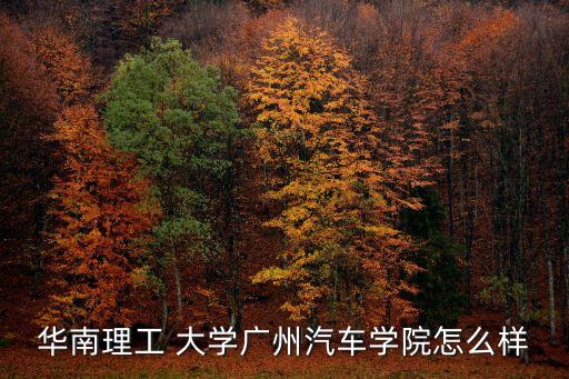 華南理工 大學廣州汽車學院怎么樣