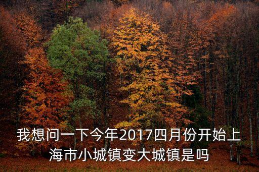我想問一下今年2017四月份開始上海市小城鎮變大城鎮是嗎