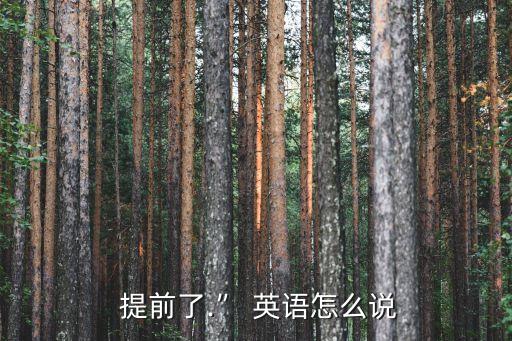  提前了.” 英語怎么說