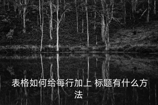  表格如何給每行加上 標題有什么方法