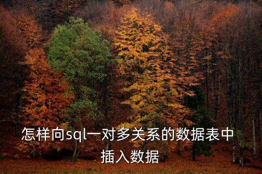 怎樣向sql一對多關系的數據表中 插入數據