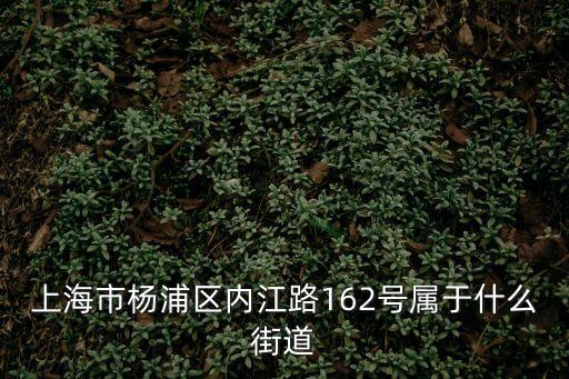 上海市楊浦區內江路162號屬于什么街道