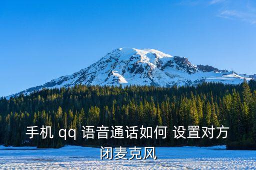 手機 qq 語音通話如何 設置對方閉麥克風