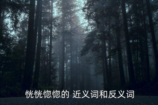  恍恍惚惚的 近義詞和反義詞