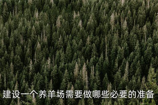 建設(shè)一個養(yǎng)羊場需要做哪些必要的準(zhǔn)備