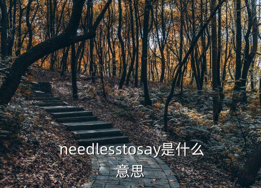  needlesstosay是什么意思