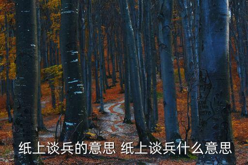  紙上談兵的意思 紙上談兵什么意思