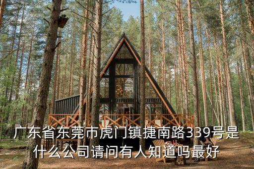 廣東省東莞市虎門鎮捷南路339號是什么公司請問有人知道嗎最好