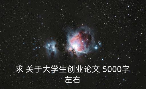 求 關(guān)于大學(xué)生創(chuàng)業(yè)論文 5000字左右