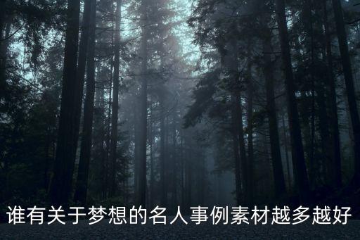夢想故事，誰有關于夢想的事例