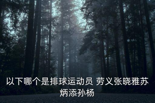 以下哪個是排球運動員 勞義張曉雅蘇炳添孫楊