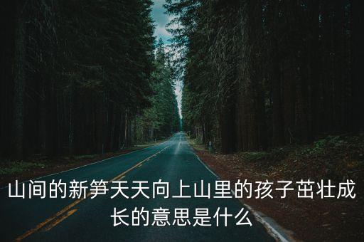 山里孩子，山間的新筍天天向上山里的孩子茁壯成長的意思是什么