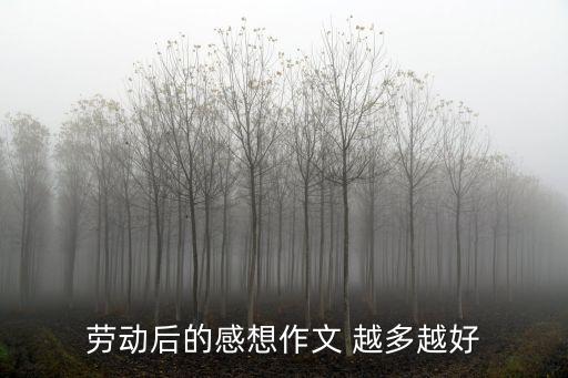 勞動后的感想作文 越多越好