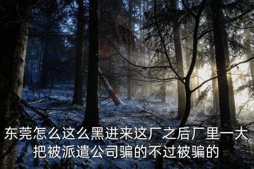 東莞怎么這么黑進(jìn)來(lái)這廠之后廠里一大把被派遣公司騙的不過(guò)被騙的