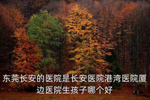 東莞長安的醫院是長安醫院港灣醫院廈邊醫院生孩子哪個好