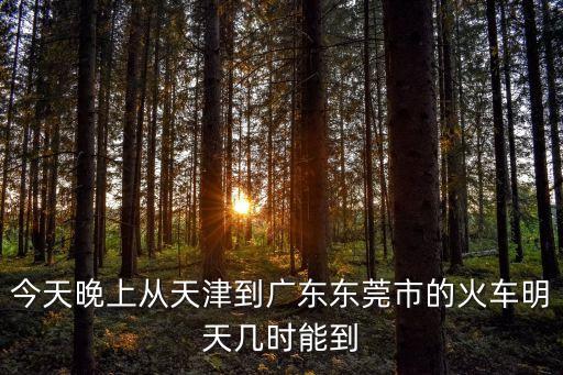 今天晚上從天津到廣東東莞市的火車明天幾時能到