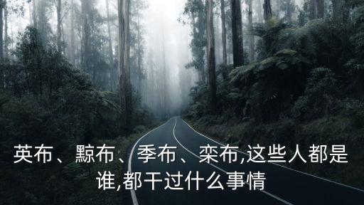 黥布,劉邦老了英布又犯了!