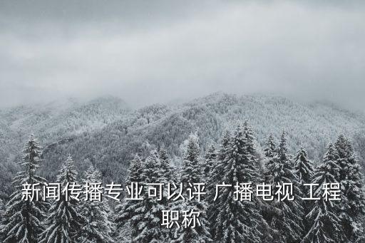 廣播電視工程,符合條件的可申報首席播音員、主持人職稱