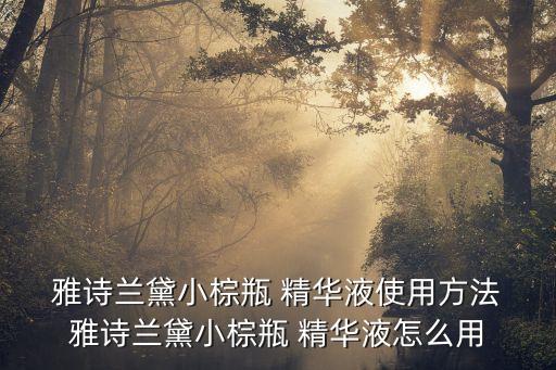  雅詩蘭黛小棕瓶 精華液使用方法 雅詩蘭黛小棕瓶 精華液怎么用