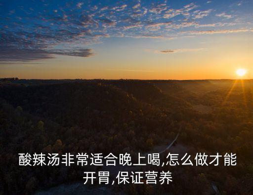 開胃酸辣湯,自制酸辣湯