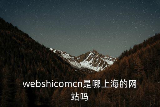 webshicomcn是哪上海的網站嗎