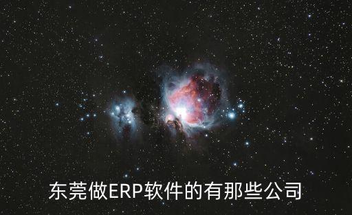 東莞做ERP軟件的有那些公司