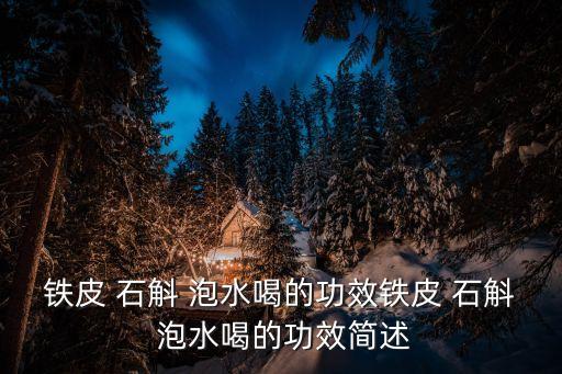 鐵皮 石斛 泡水喝的功效鐵皮 石斛 泡水喝的功效簡述