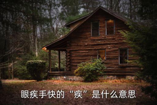 手疾眼快的意思,手疾手快是中文習語!