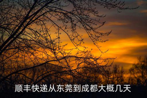 順豐快遞從東莞到成都大概幾天