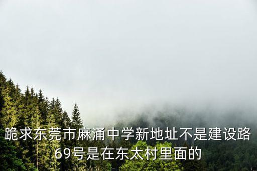 東莞麻涌東太村，跪求東莞市麻涌中學新地址不是建設路69號是在東太村里面的