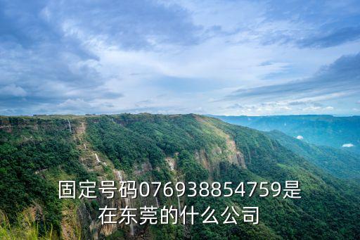 固定號碼076938854759是在東莞的什么公司