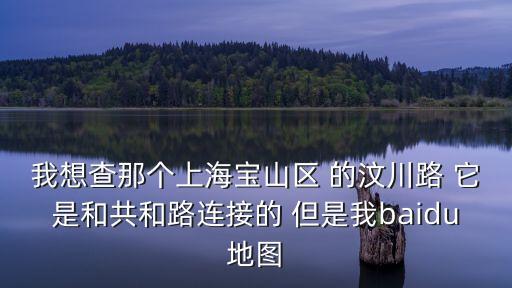 我想查那個上海寶山區 的汶川路 它是和共和路連接的 但是我baidu地圖