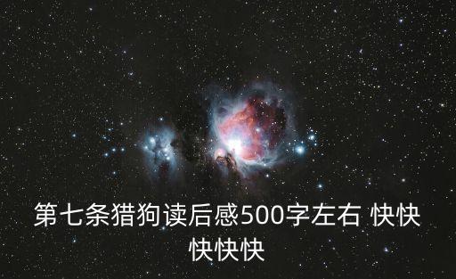 第七條獵狗讀后感500字左右 快快快快快