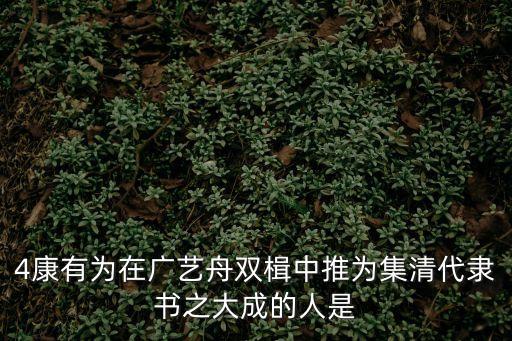 4康有為在廣藝舟雙楫中推為集清代隸書之大成的人是