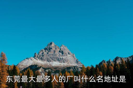 東莞天堂圍川鵬廠，東莞最大最多人的廠叫什么名地址是
