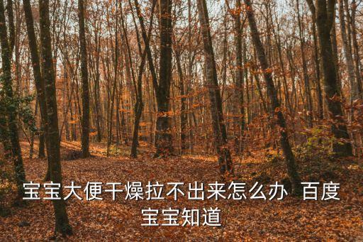 寶寶大便干燥拉不出來怎么辦  百度寶寶知道